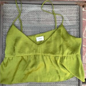 Aritzia Wilfred Green Silk Camisole Top